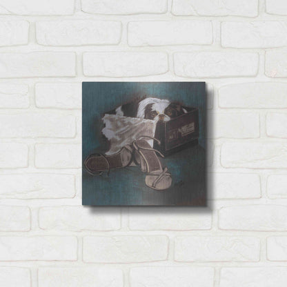 Luxe Metal Art 'Japanese Chin' by Barbara Keith, Metal Wall Art,12x12