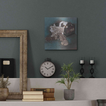 Luxe Metal Art 'Japanese Chin' by Barbara Keith, Metal Wall Art,12x12