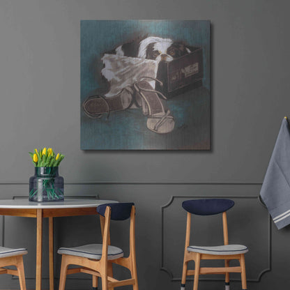 Luxe Metal Art 'Japanese Chin' by Barbara Keith, Metal Wall Art,36x36