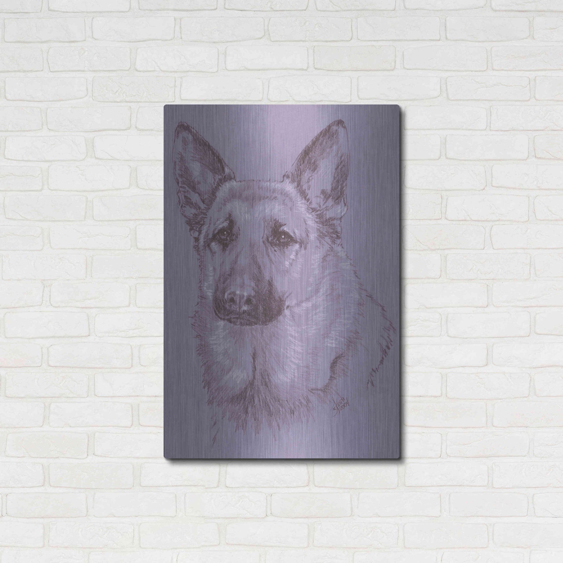 Luxe Metal Art 'German Shepherd 1' by Barbara Keith, Metal Wall Art,24x36