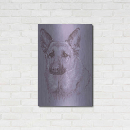 Luxe Metal Art 'German Shepherd 1' by Barbara Keith, Metal Wall Art,24x36