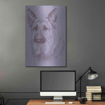 Luxe Metal Art 'German Shepherd 1' by Barbara Keith, Metal Wall Art,24x36