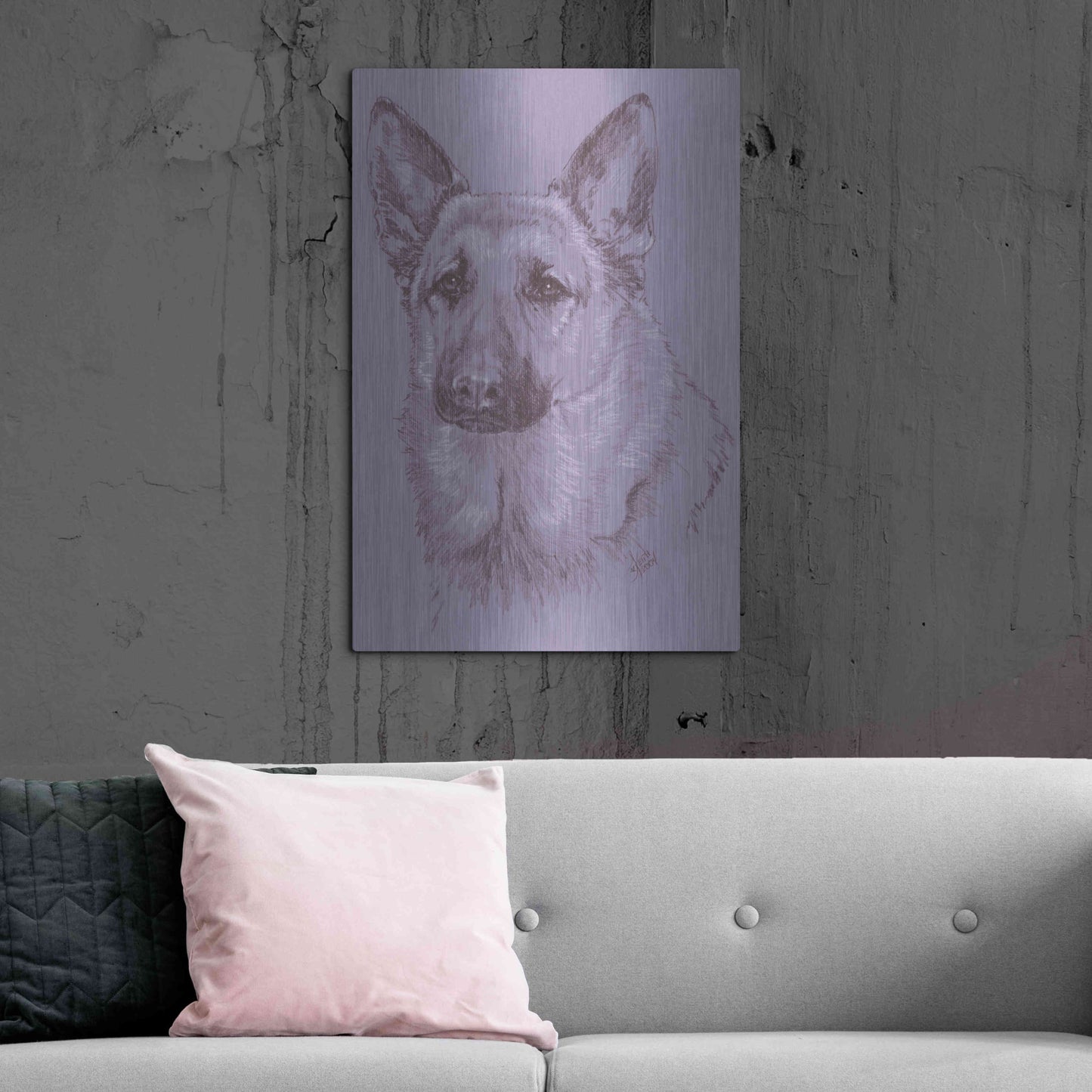 Luxe Metal Art 'German Shepherd 1' by Barbara Keith, Metal Wall Art,24x36