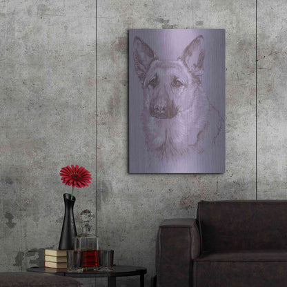 Luxe Metal Art 'German Shepherd 1' by Barbara Keith, Metal Wall Art,24x36