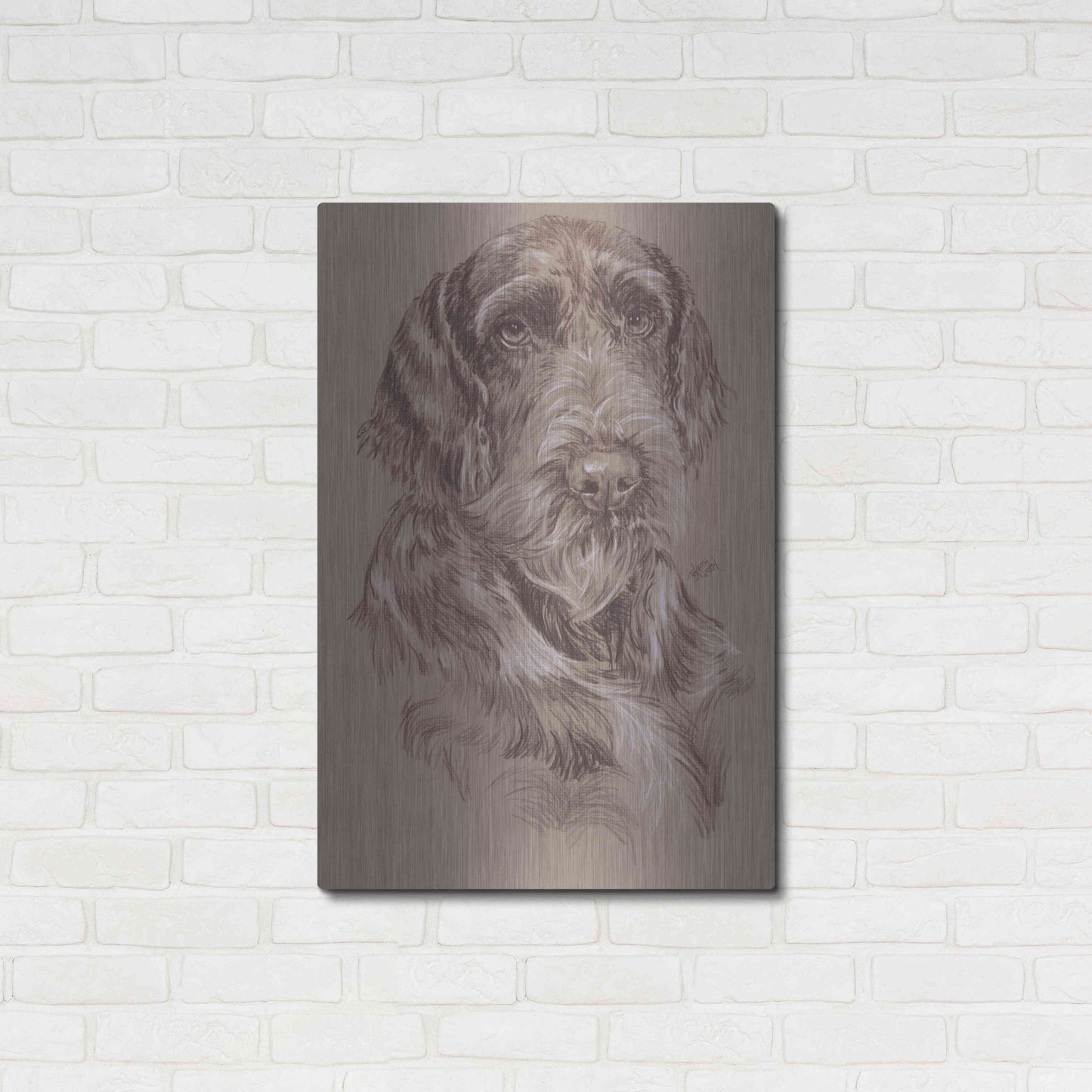 Luxe Metal Art 'German Wirehaired Pointer' by Barbara Keith, Metal Wall Art,24x36