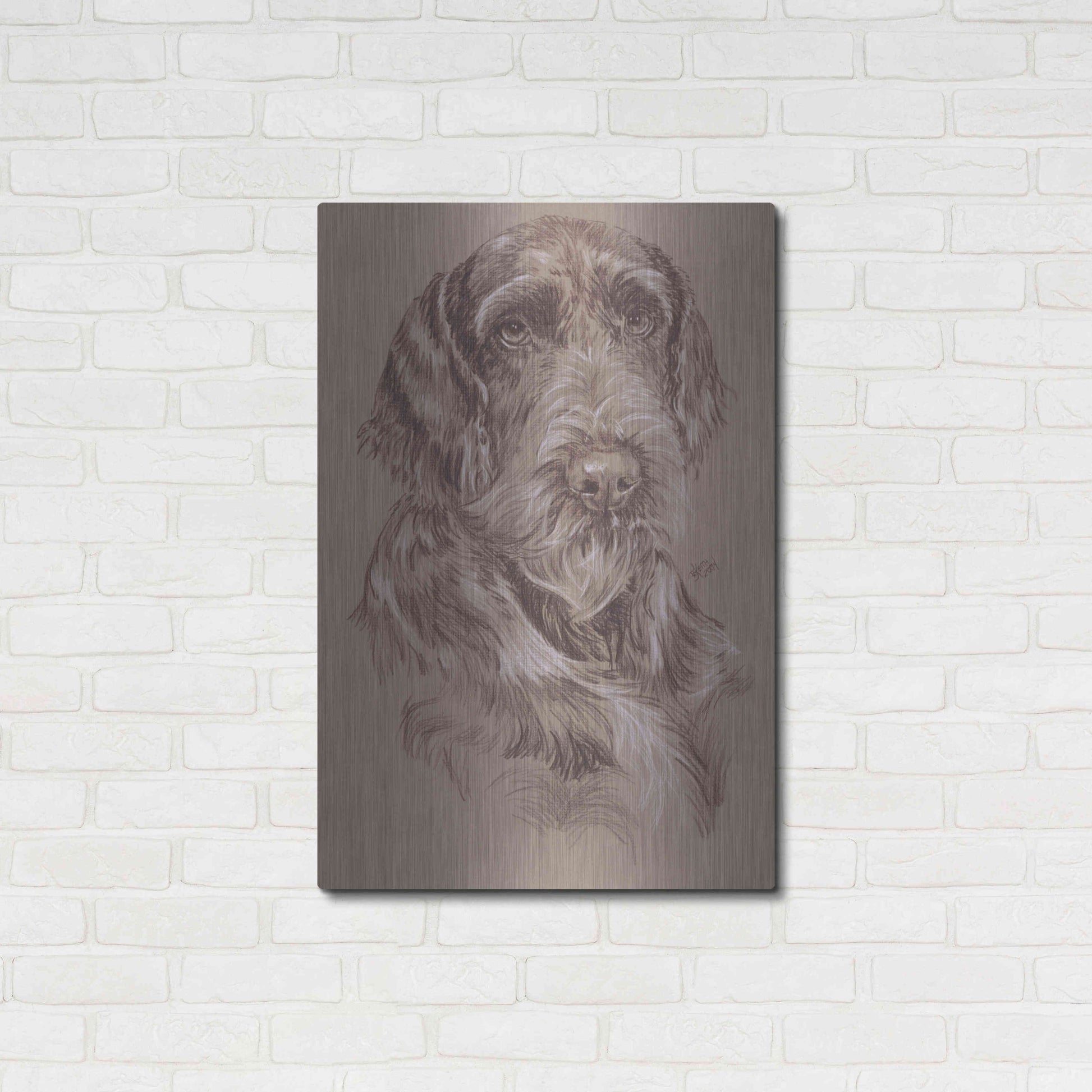 Luxe Metal Art 'German Wirehaired Pointer' by Barbara Keith, Metal Wall Art,24x36
