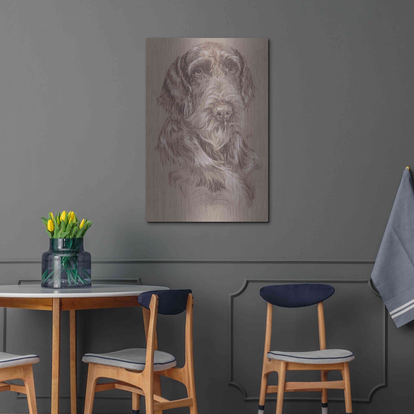 Luxe Metal Art 'German Wirehaired Pointer' by Barbara Keith, Metal Wall Art,24x36