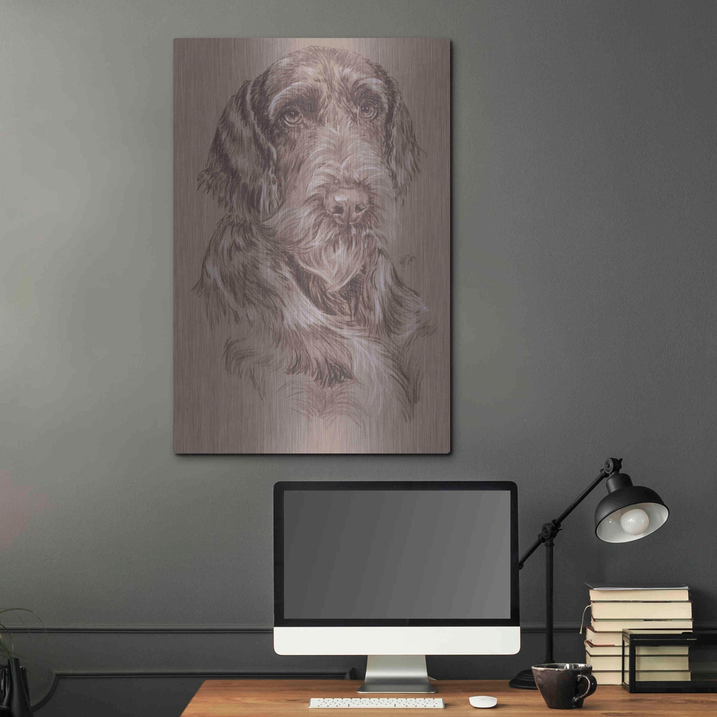 Luxe Metal Art 'German Wirehaired Pointer' by Barbara Keith, Metal Wall Art,24x36