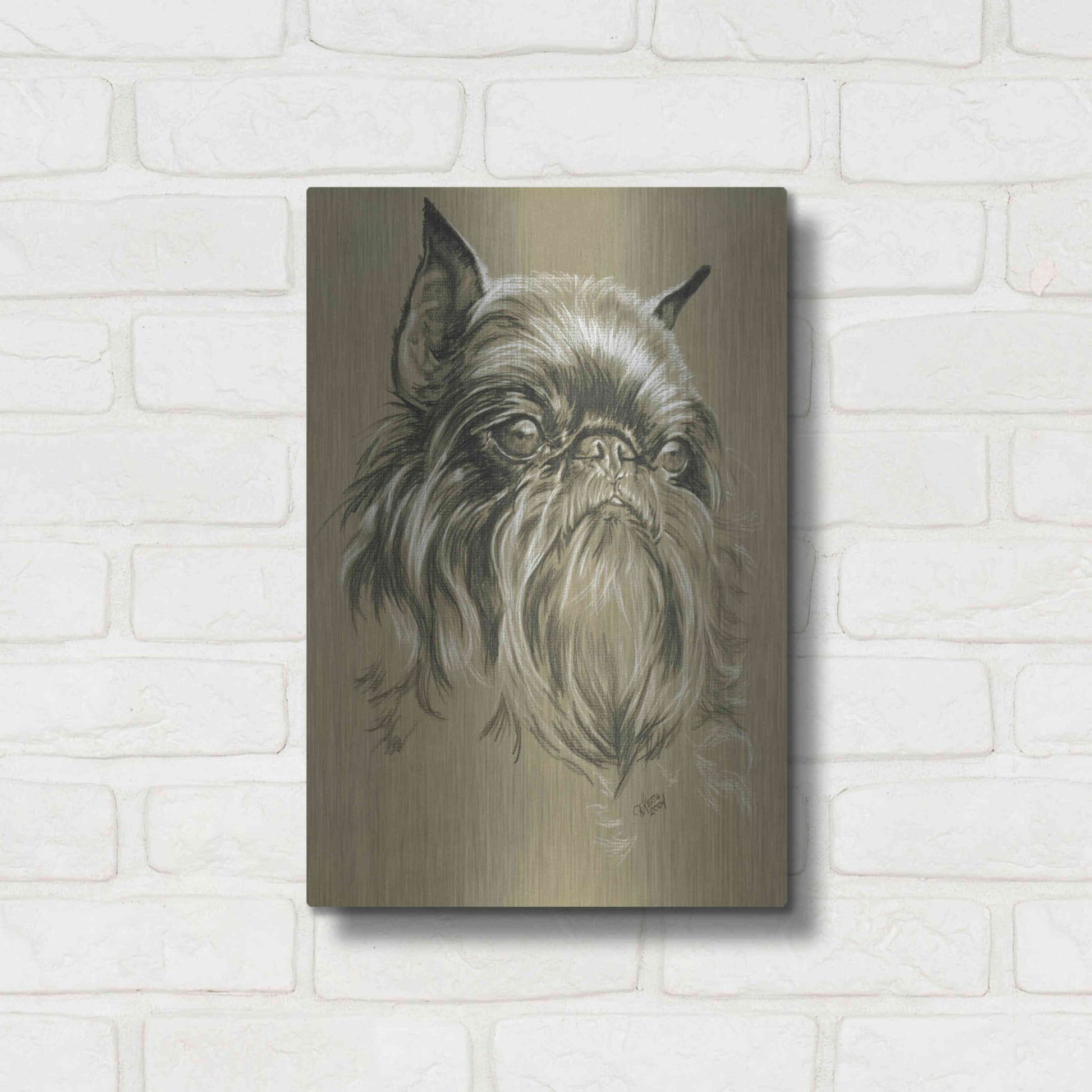 Luxe Metal Art 'Belgian Griffon' by Barbara Keith, Metal Wall Art,12x16