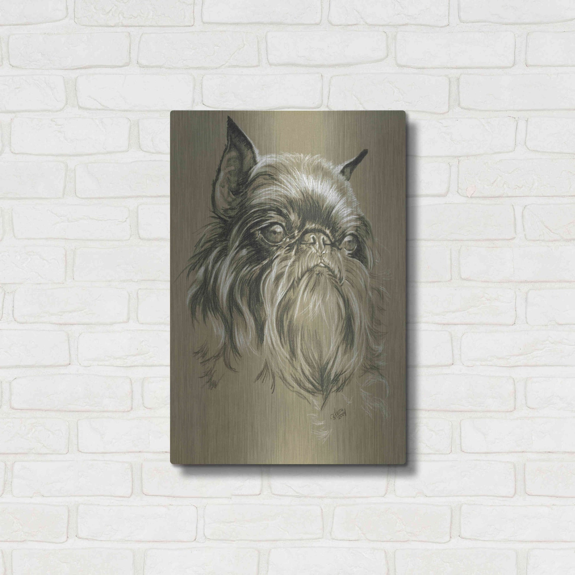 Luxe Metal Art 'Belgian Griffon' by Barbara Keith, Metal Wall Art,16x24