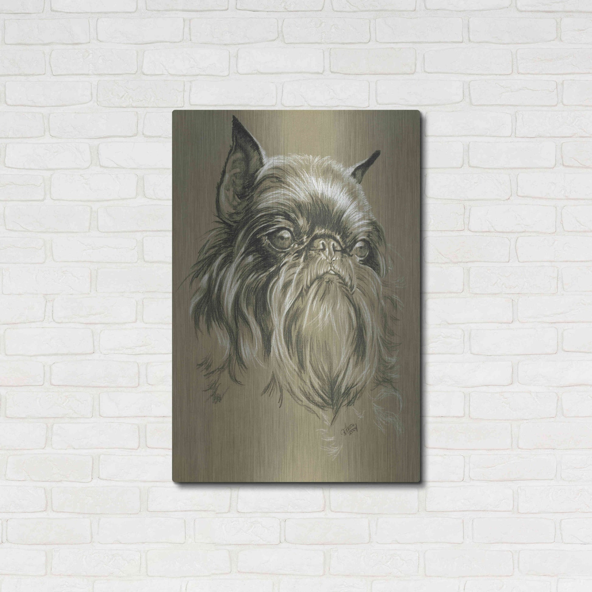 Luxe Metal Art 'Belgian Griffon' by Barbara Keith, Metal Wall Art,24x36