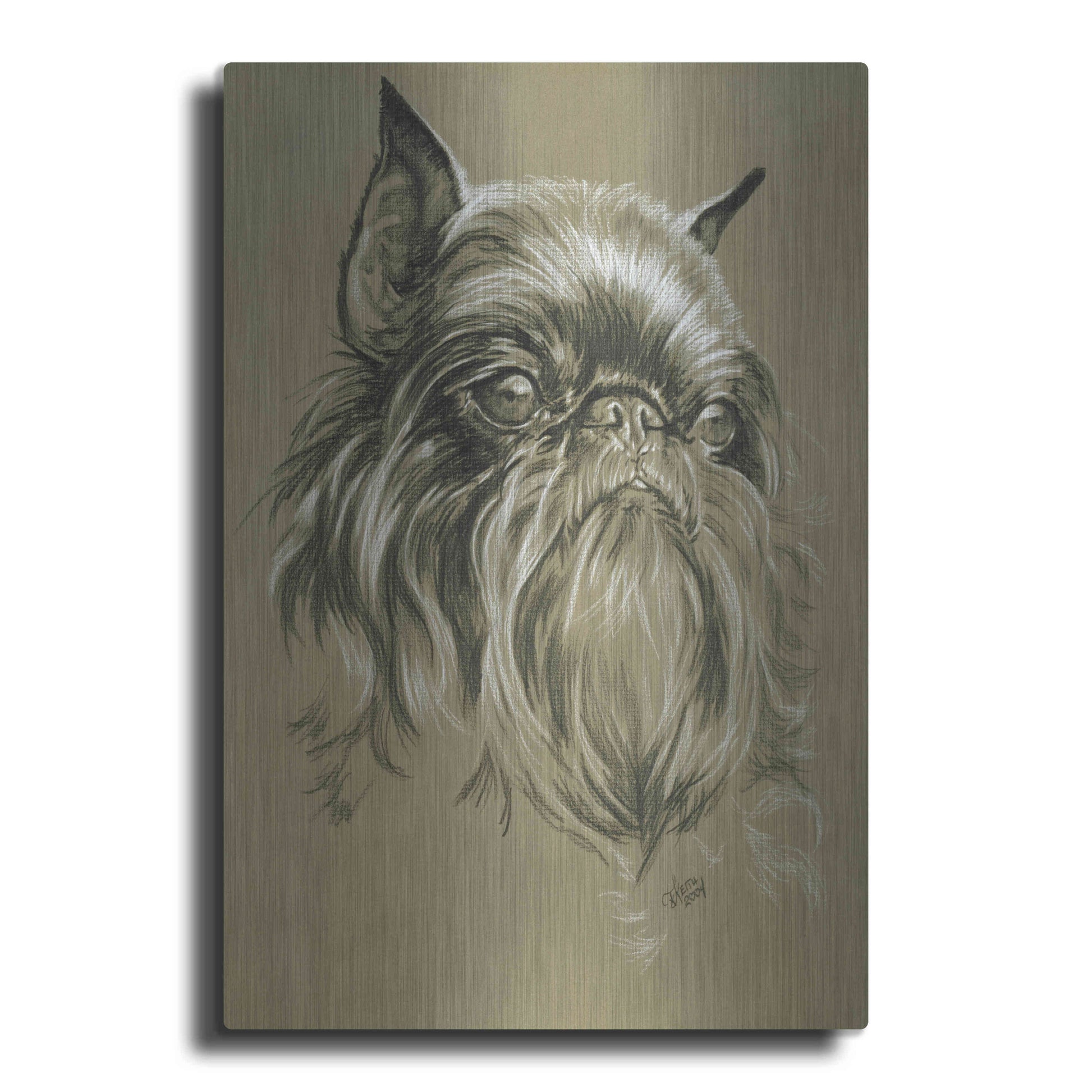 Luxe Metal Art 'Belgian Griffon' by Barbara Keith, Metal Wall Art