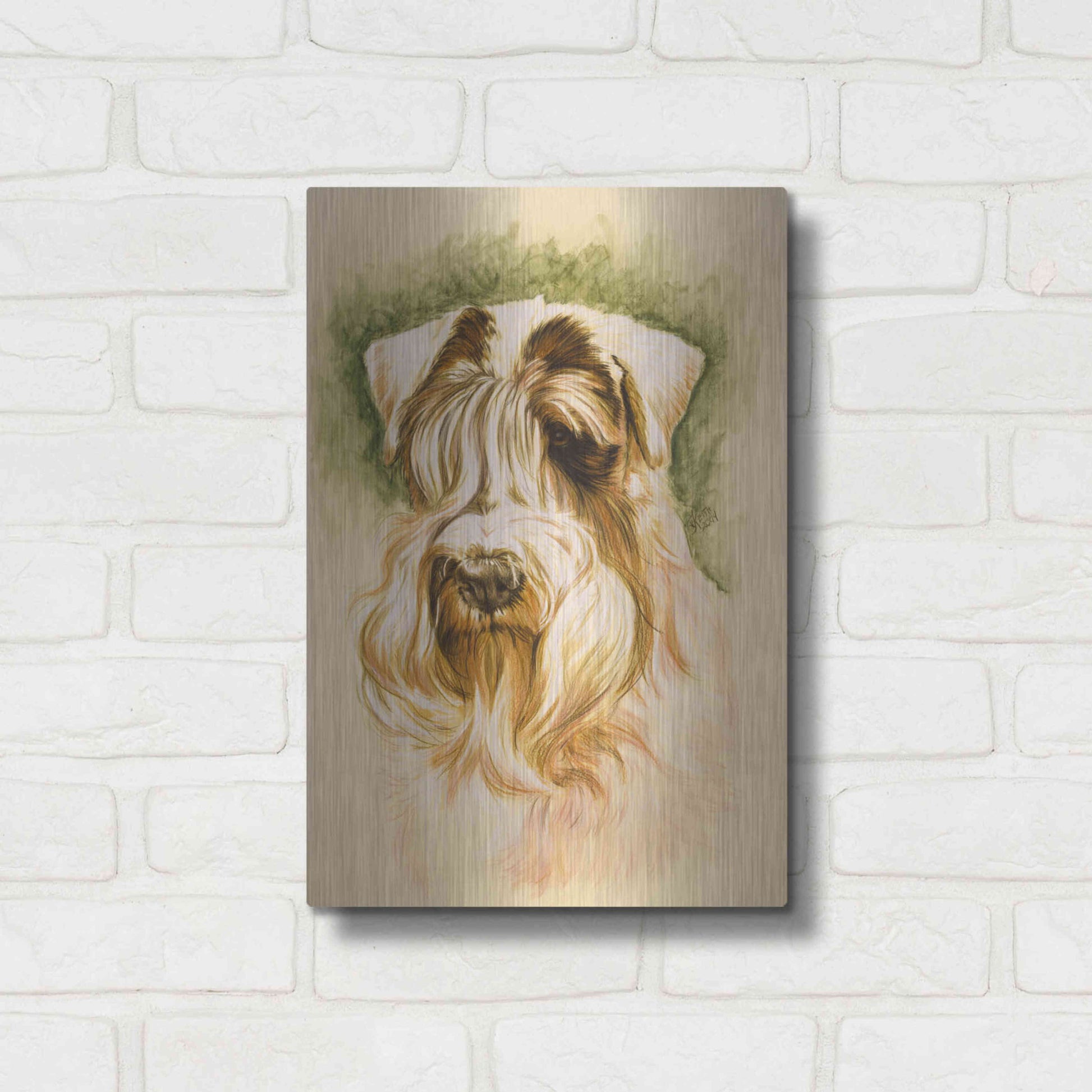 Luxe Metal Art 'Sealyham Terrier' by Barbara Keith, Metal Wall Art,12x16