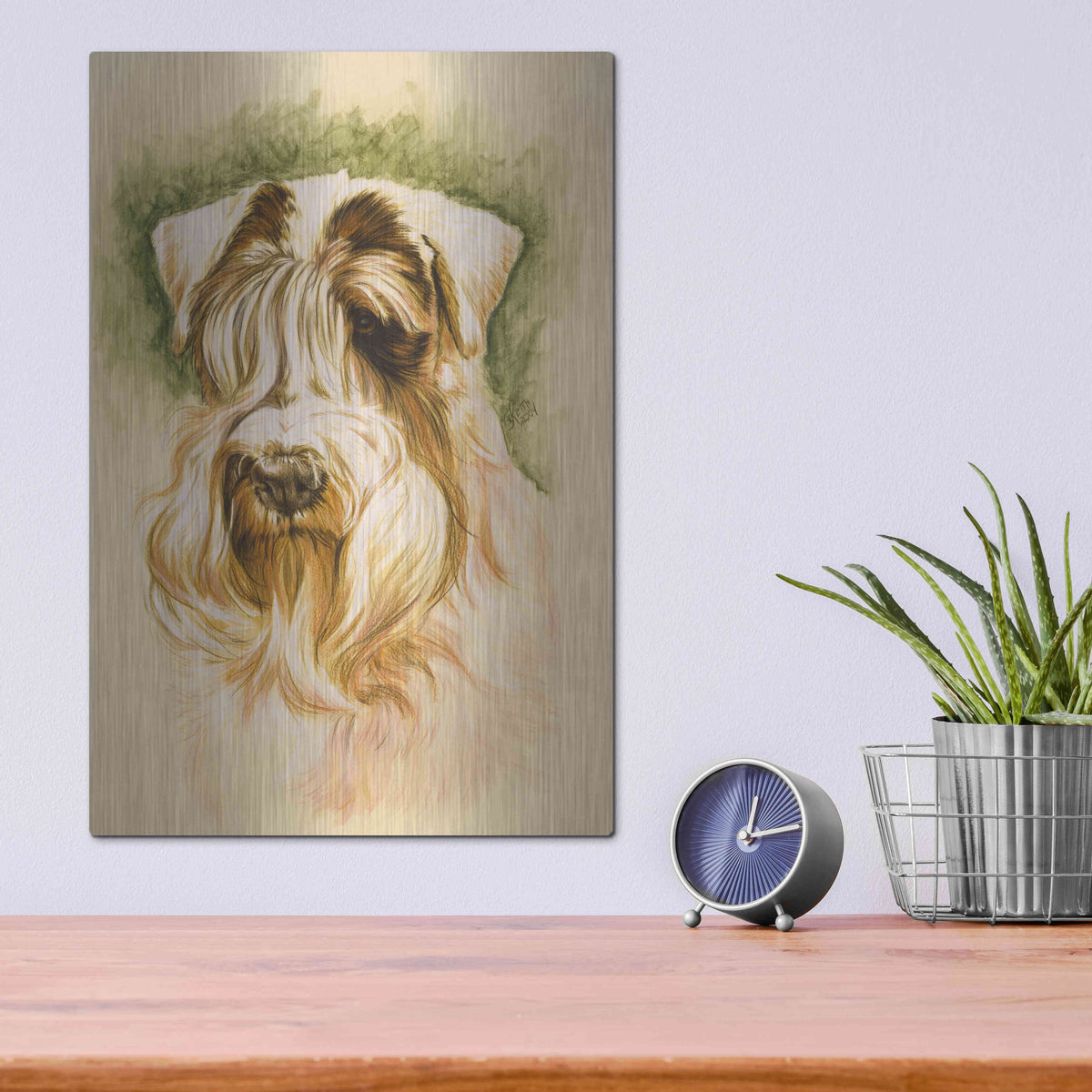 Luxe Metal Art 'Sealyham Terrier' by Barbara Keith, Metal Wall Art,12x16