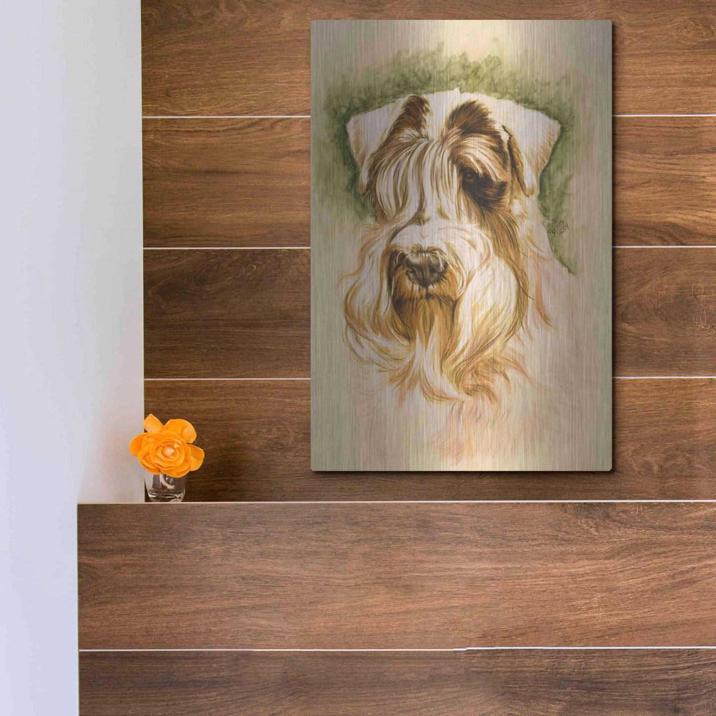 Luxe Metal Art 'Sealyham Terrier' by Barbara Keith, Metal Wall Art,12x16