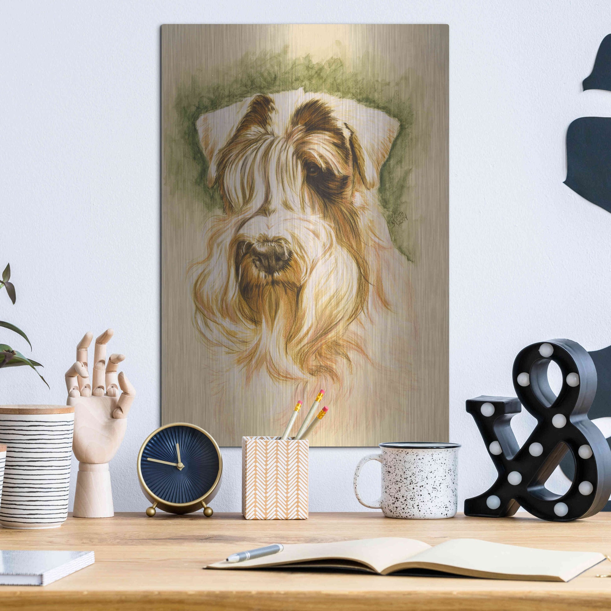 Luxe Metal Art 'Sealyham Terrier' by Barbara Keith, Metal Wall Art,12x16