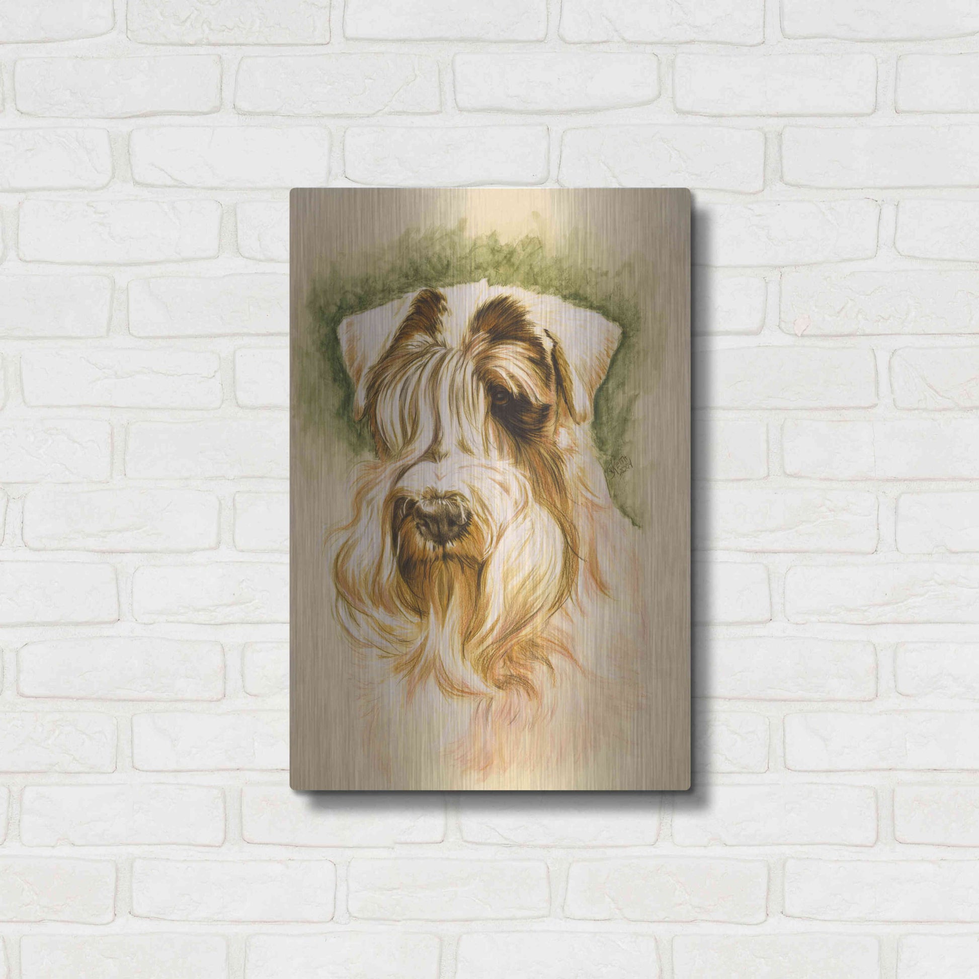 Luxe Metal Art 'Sealyham Terrier' by Barbara Keith, Metal Wall Art,16x24