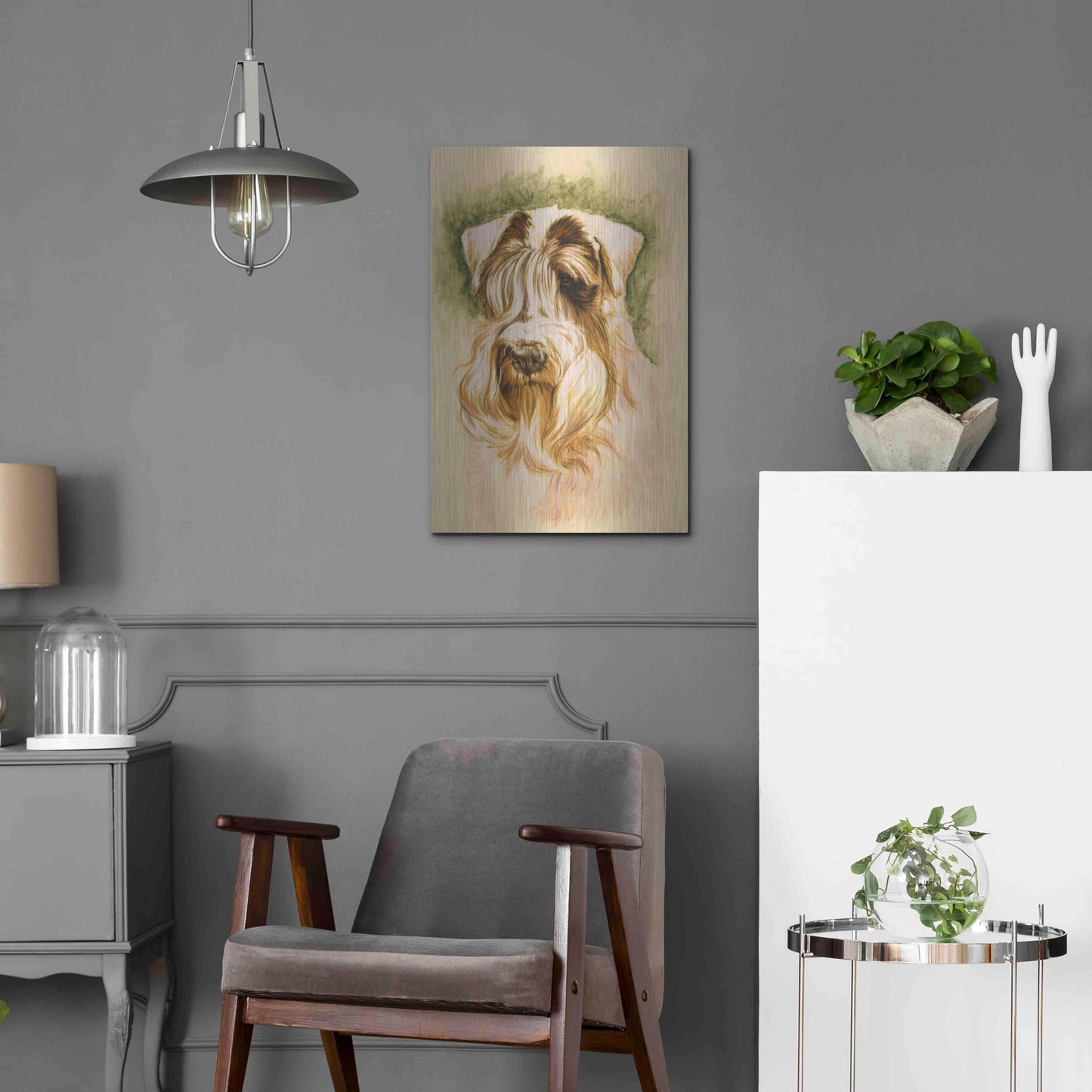 Luxe Metal Art 'Sealyham Terrier' by Barbara Keith, Metal Wall Art,16x24