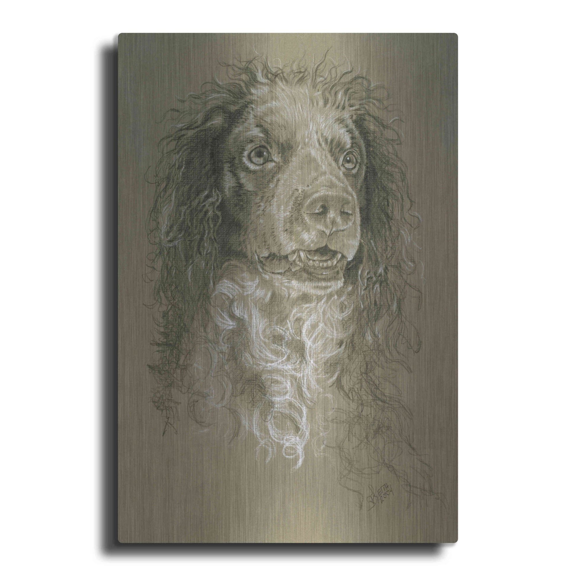 Luxe Metal Art 'Point-Audemer Spaniel' by Barbara Keith, Metal Wall Art