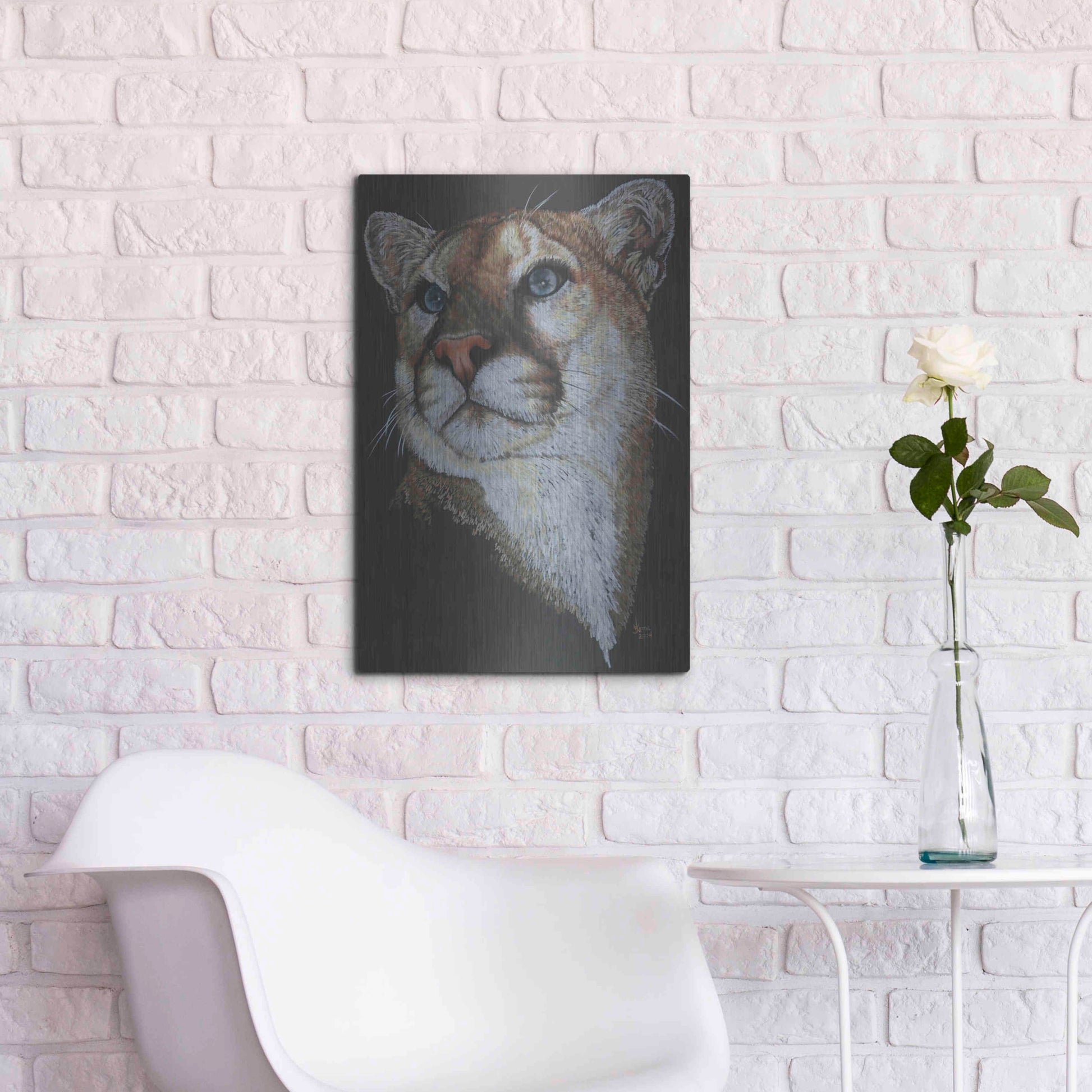 Luxe Metal Art 'Intense' by Barbara Keith, Metal Wall Art,16x24