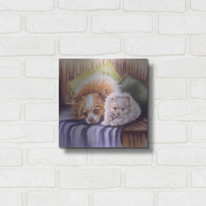 Luxe Metal Art 'I Need Sleep' by Barbara Keith, Metal Wall Art,12x12