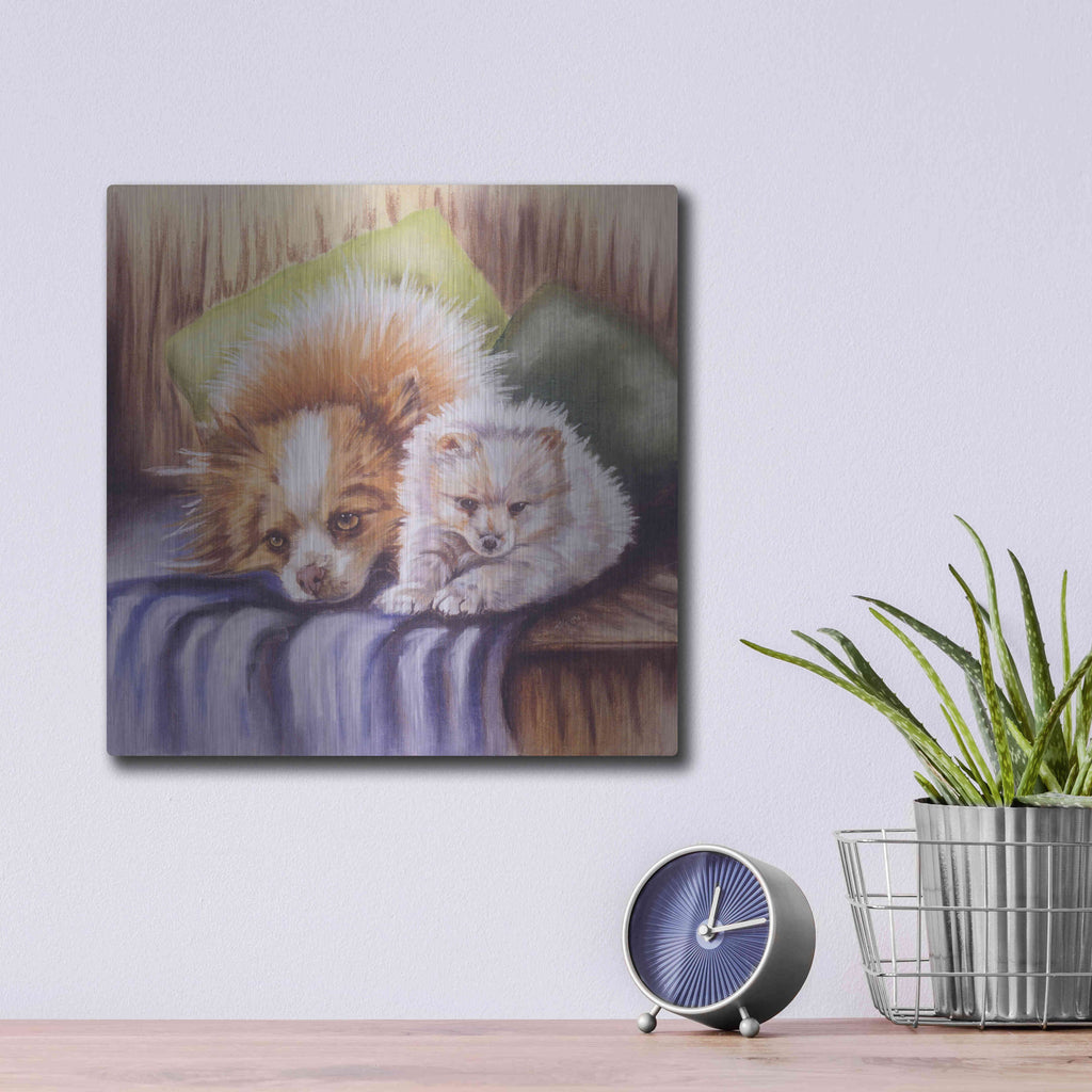 Luxe Metal Art 'I Need Sleep' by Barbara Keith, Metal Wall Art,12x12