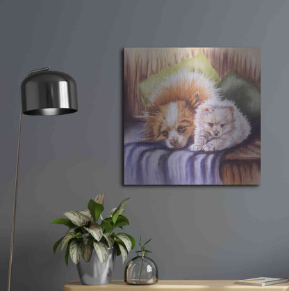 Luxe Metal Art 'I Need Sleep' by Barbara Keith, Metal Wall Art,24x24