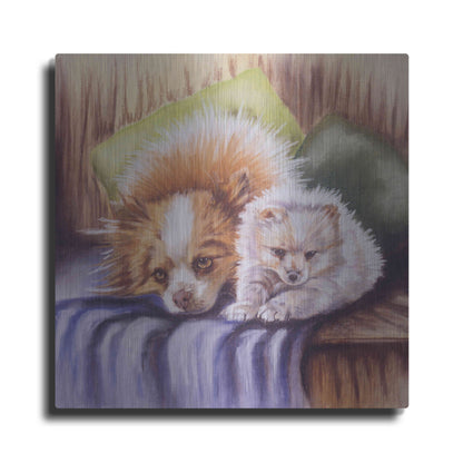 Luxe Metal Art 'I Need Sleep' by Barbara Keith, Metal Wall Art