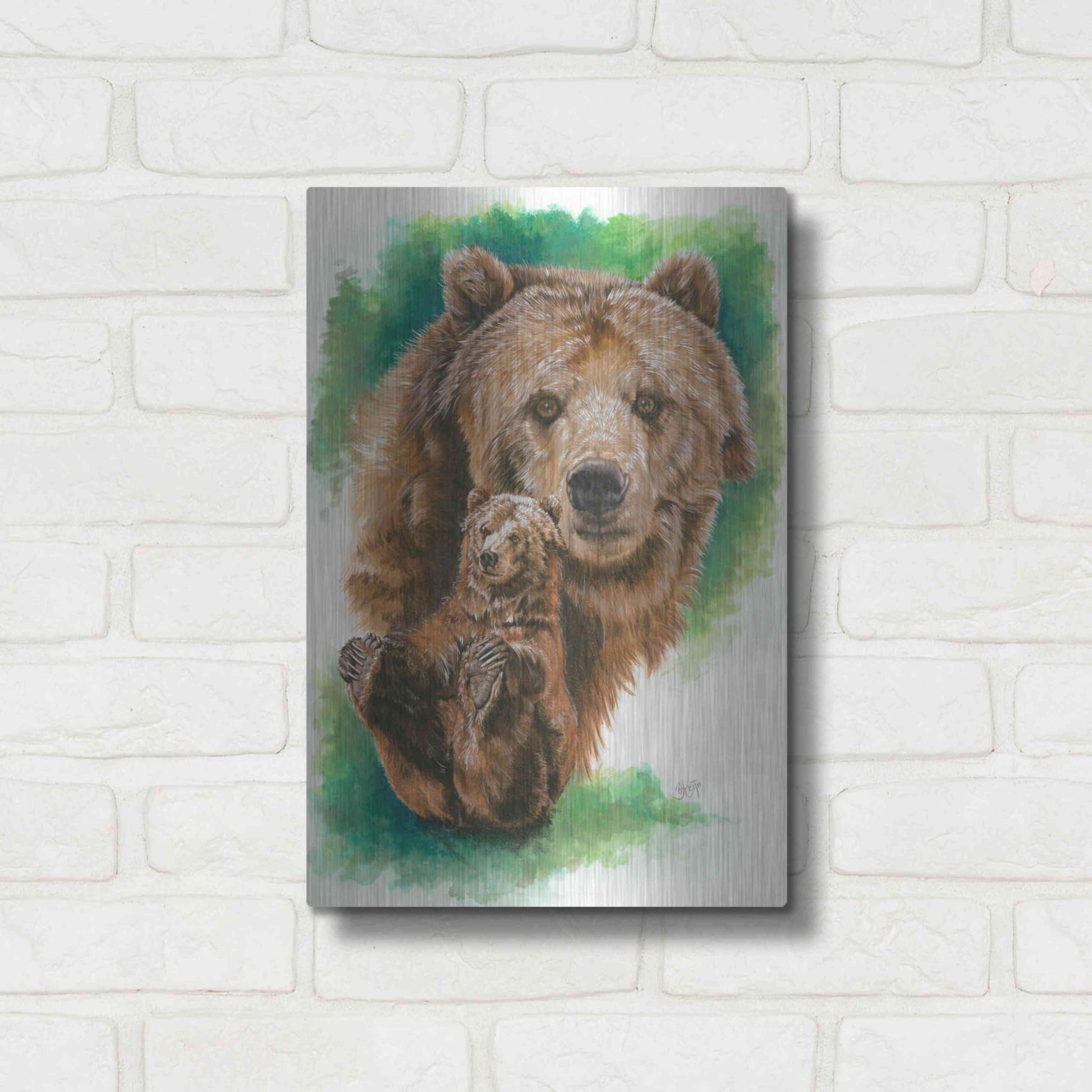 Luxe Metal Art 'Brawny' by Barbara Keith, Metal Wall Art,12x16