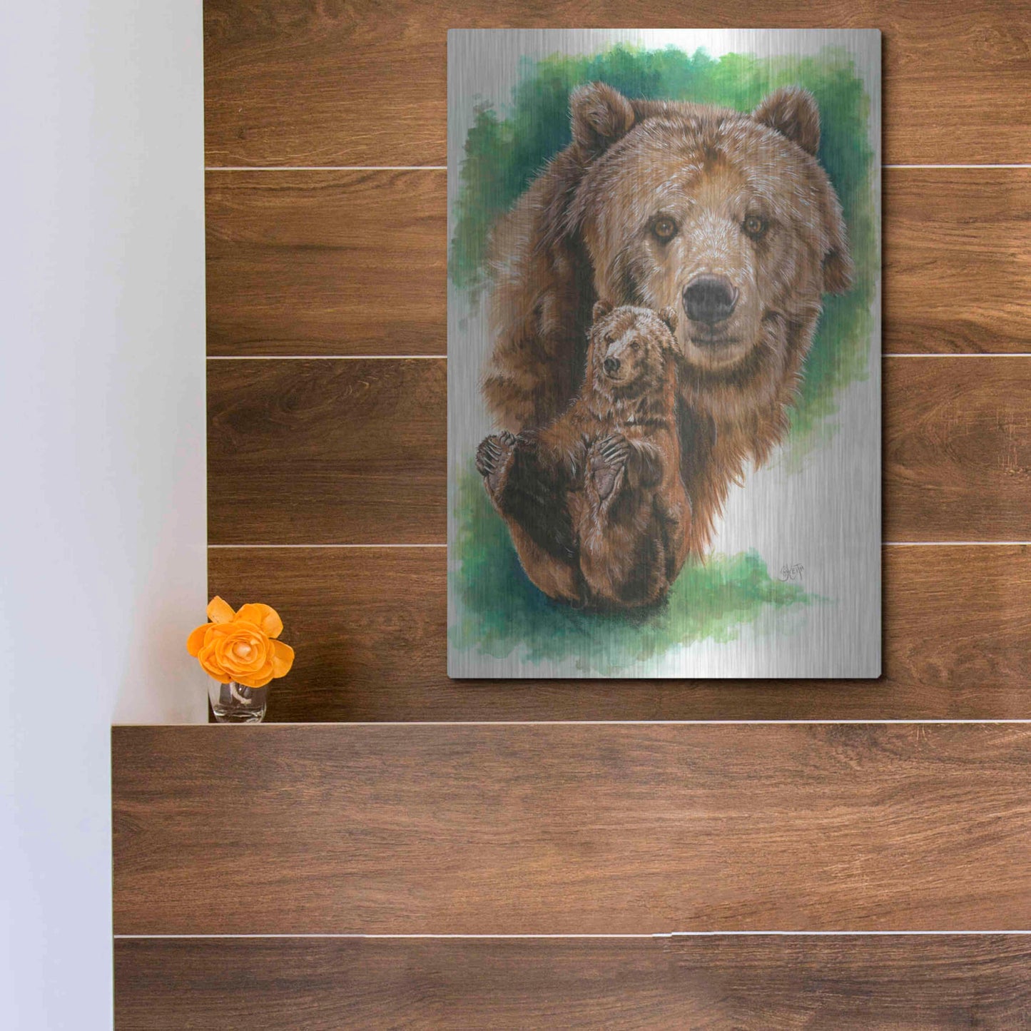 Luxe Metal Art 'Brawny' by Barbara Keith, Metal Wall Art,12x16