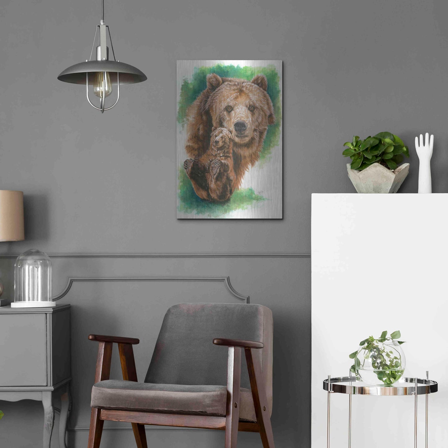 Luxe Metal Art 'Brawny' by Barbara Keith, Metal Wall Art,16x24