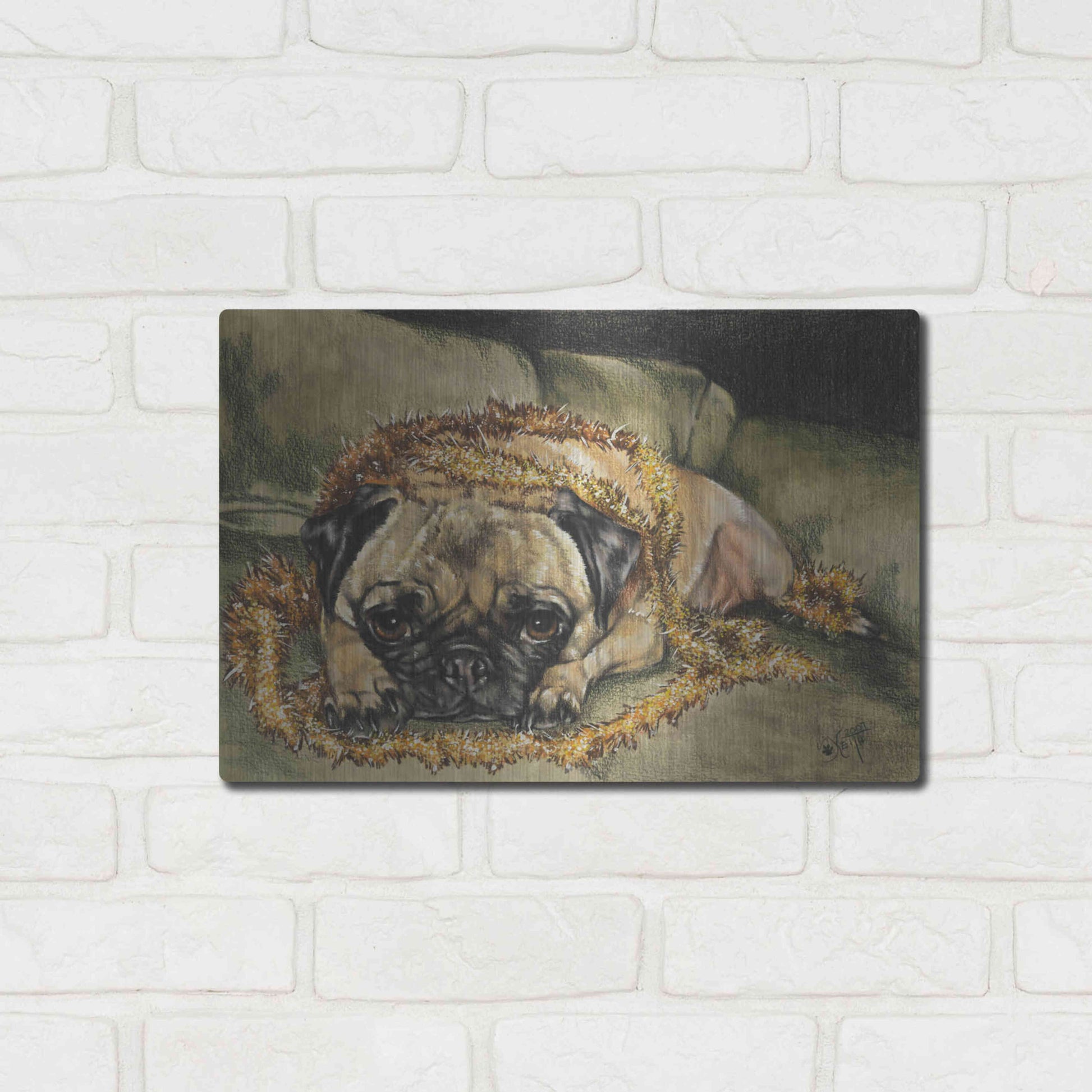 Luxe Metal Art 'Just Wanted To Help' by Barbara Keith, Metal Wall Art,16x12