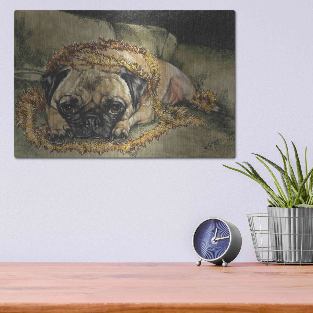 Luxe Metal Art 'Just Wanted To Help' by Barbara Keith, Metal Wall Art,16x12