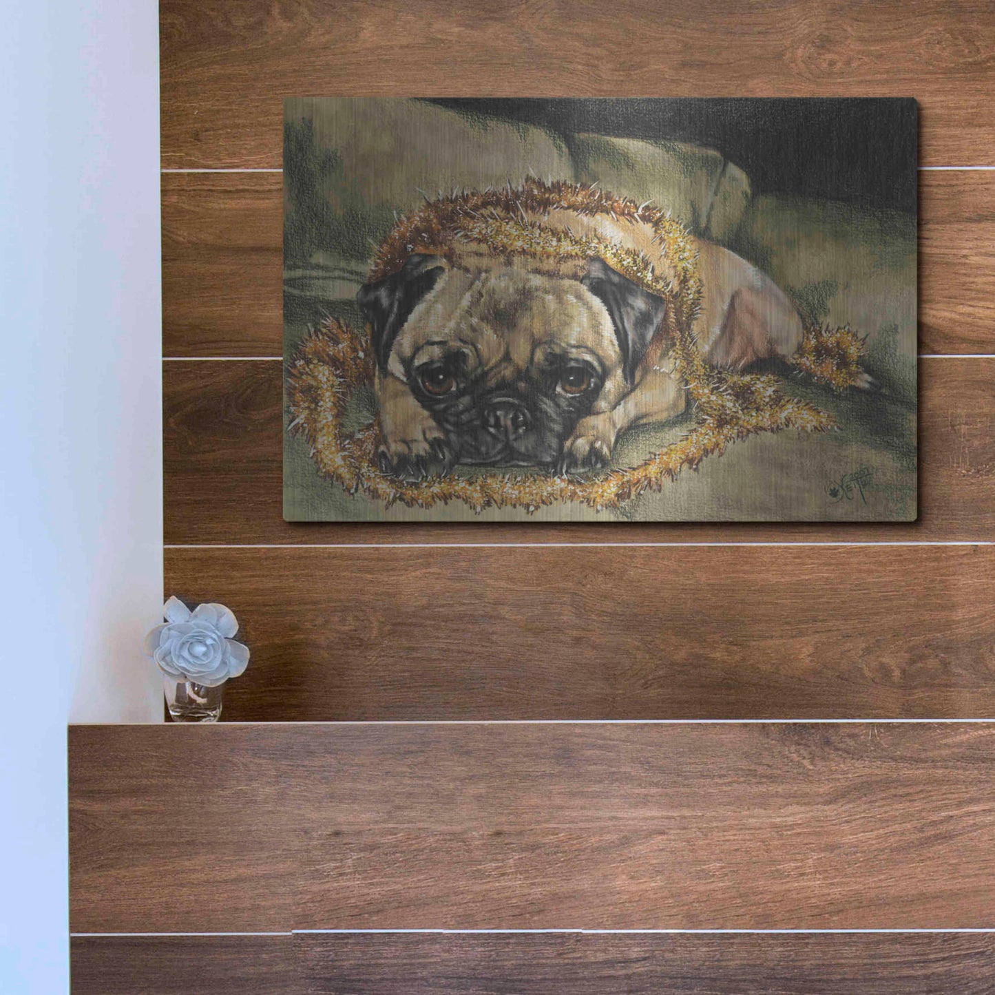 Luxe Metal Art 'Just Wanted To Help' by Barbara Keith, Metal Wall Art,16x12