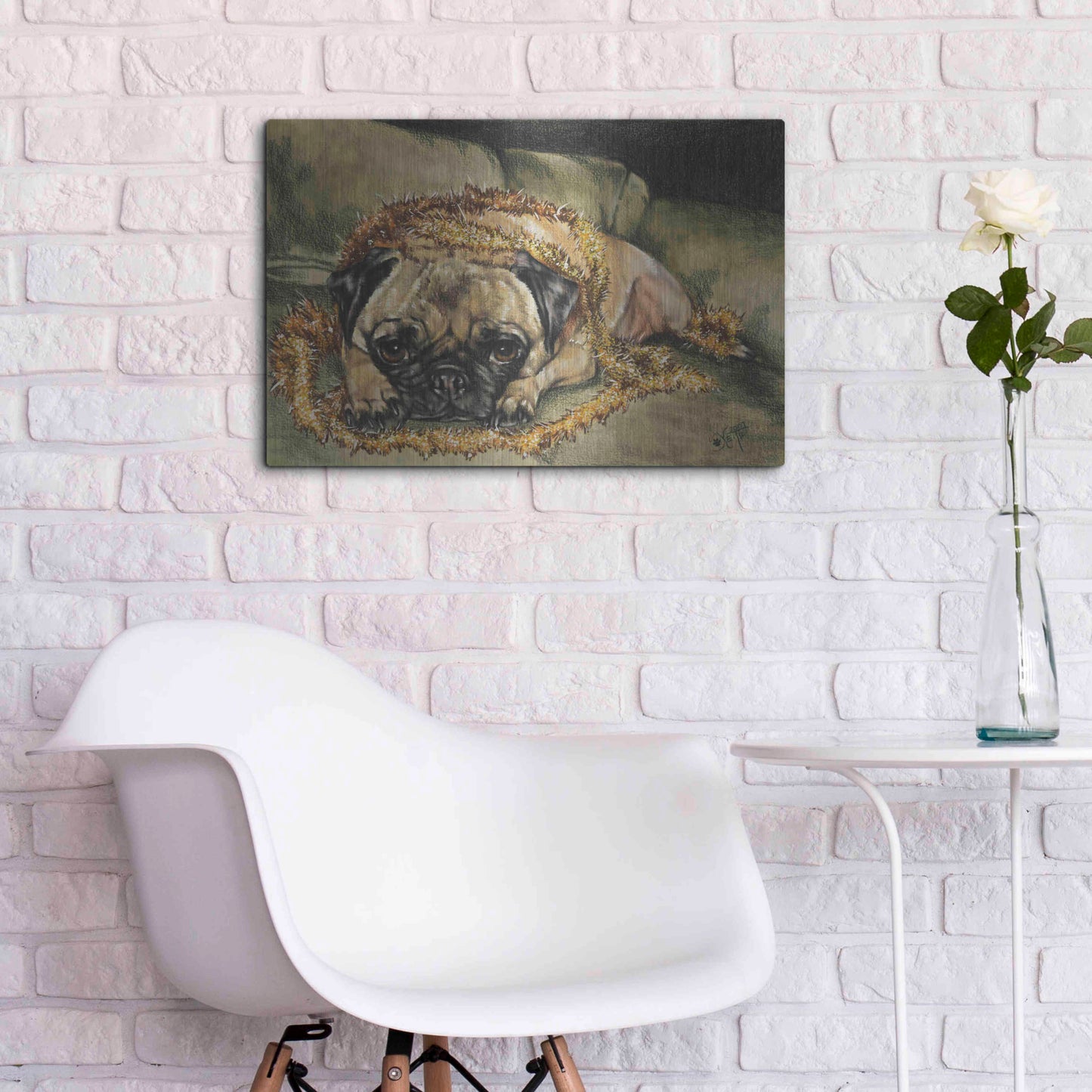 Luxe Metal Art 'Just Wanted To Help' by Barbara Keith, Metal Wall Art,24x16