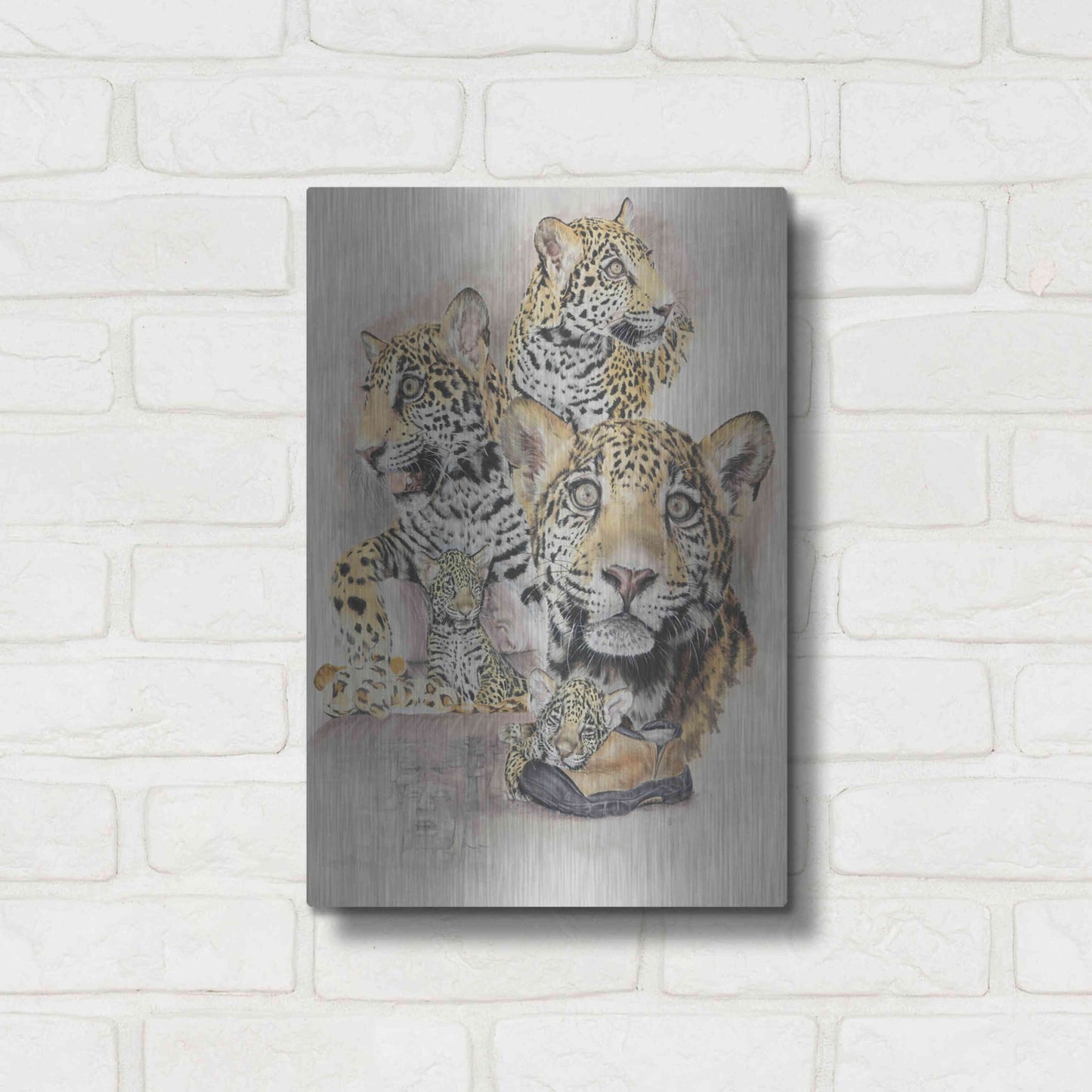 Luxe Metal Art 'Jaguars' by Barbara Keith, Metal Wall Art,12x16