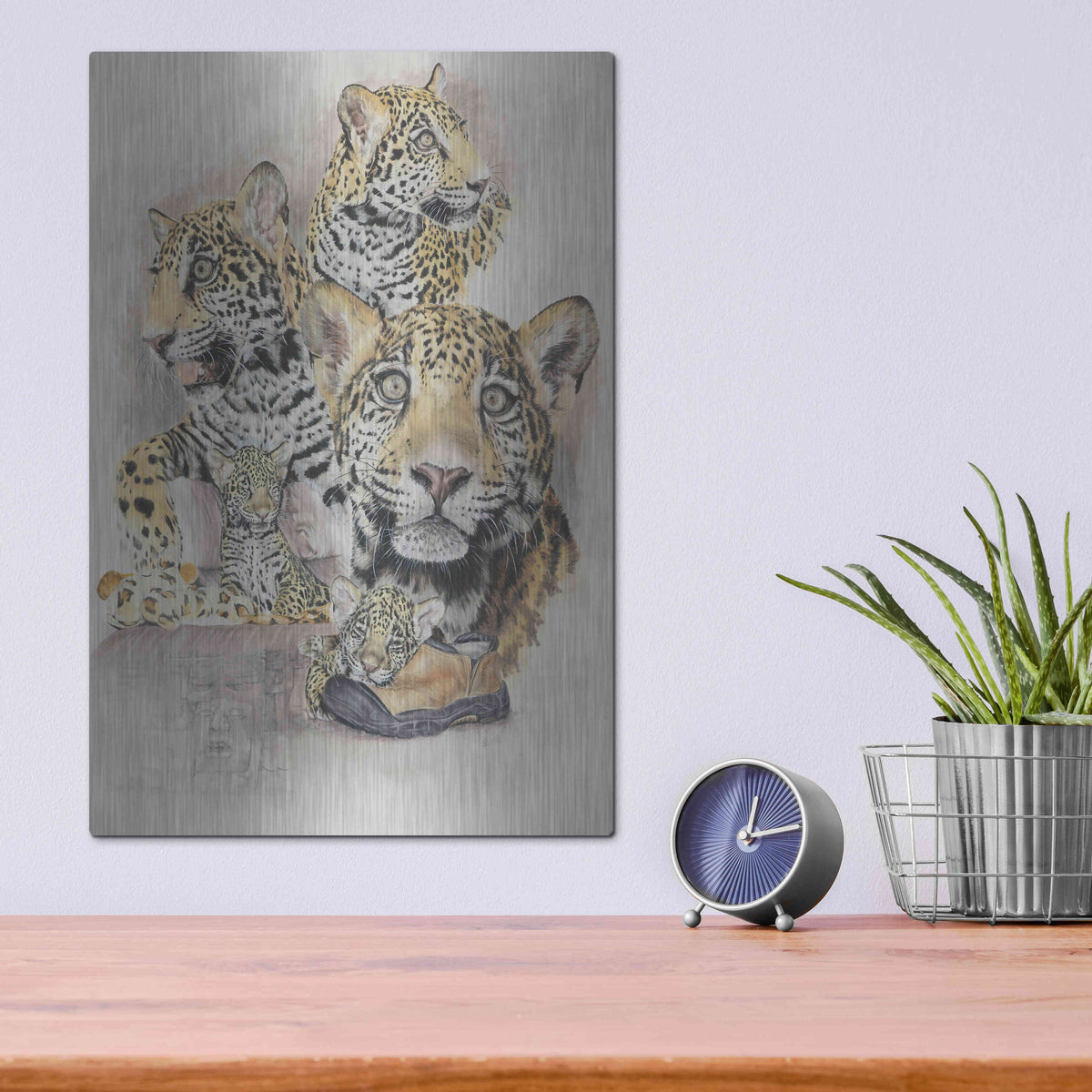 Luxe Metal Art 'Jaguars' by Barbara Keith, Metal Wall Art,12x16