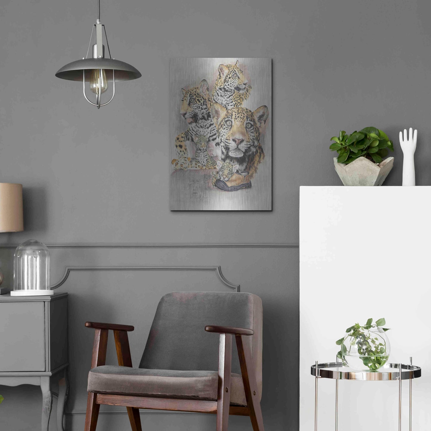 Luxe Metal Art 'Jaguars' by Barbara Keith, Metal Wall Art,16x24