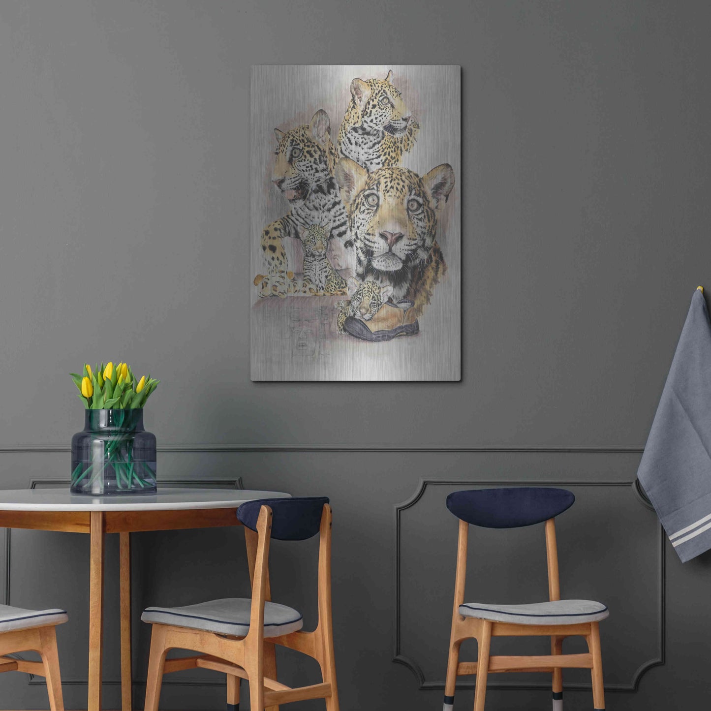 Luxe Metal Art 'Jaguars' by Barbara Keith, Metal Wall Art,24x36