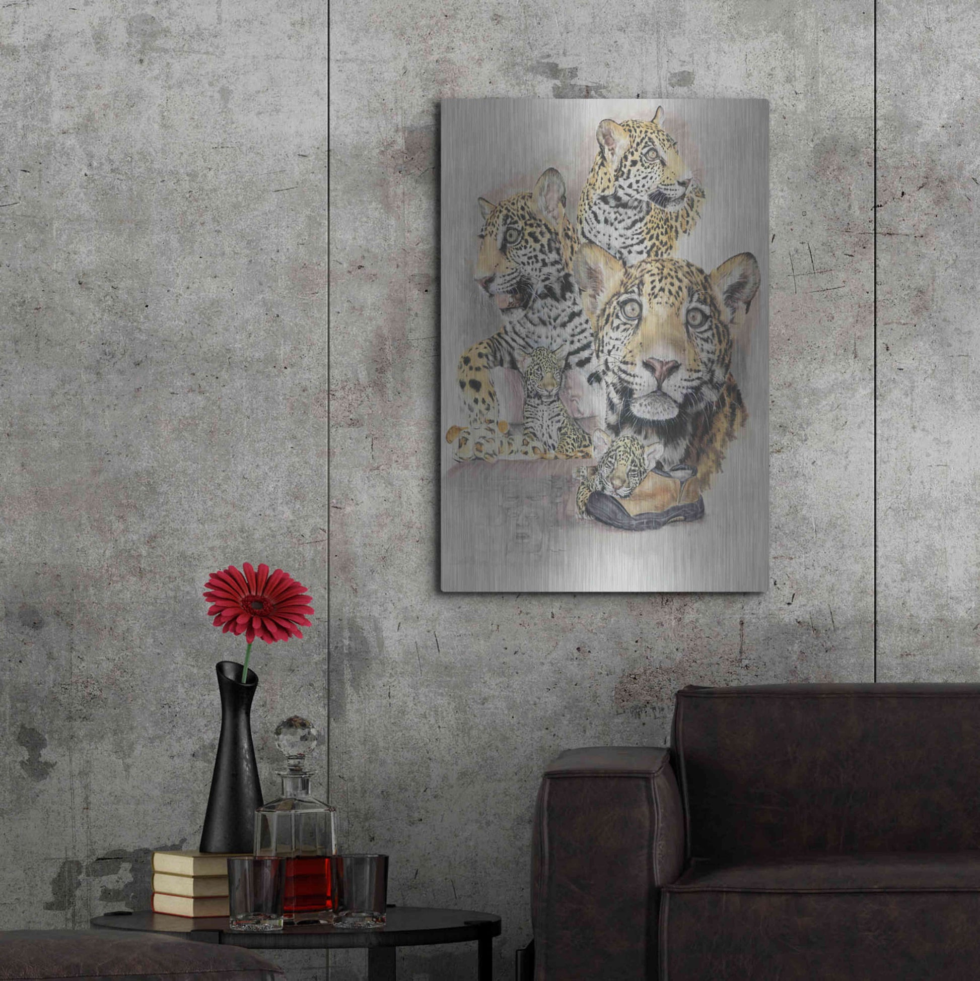 Luxe Metal Art 'Jaguars' by Barbara Keith, Metal Wall Art,24x36