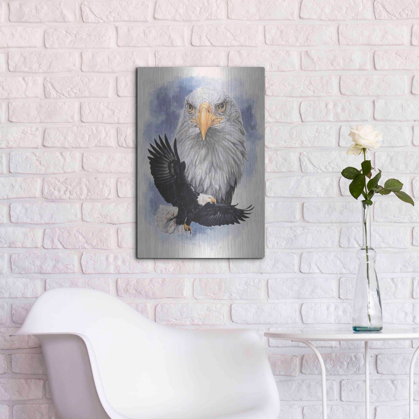 Luxe Metal Art 'Peerless' by Barbara Keith, Metal Wall Art,16x24