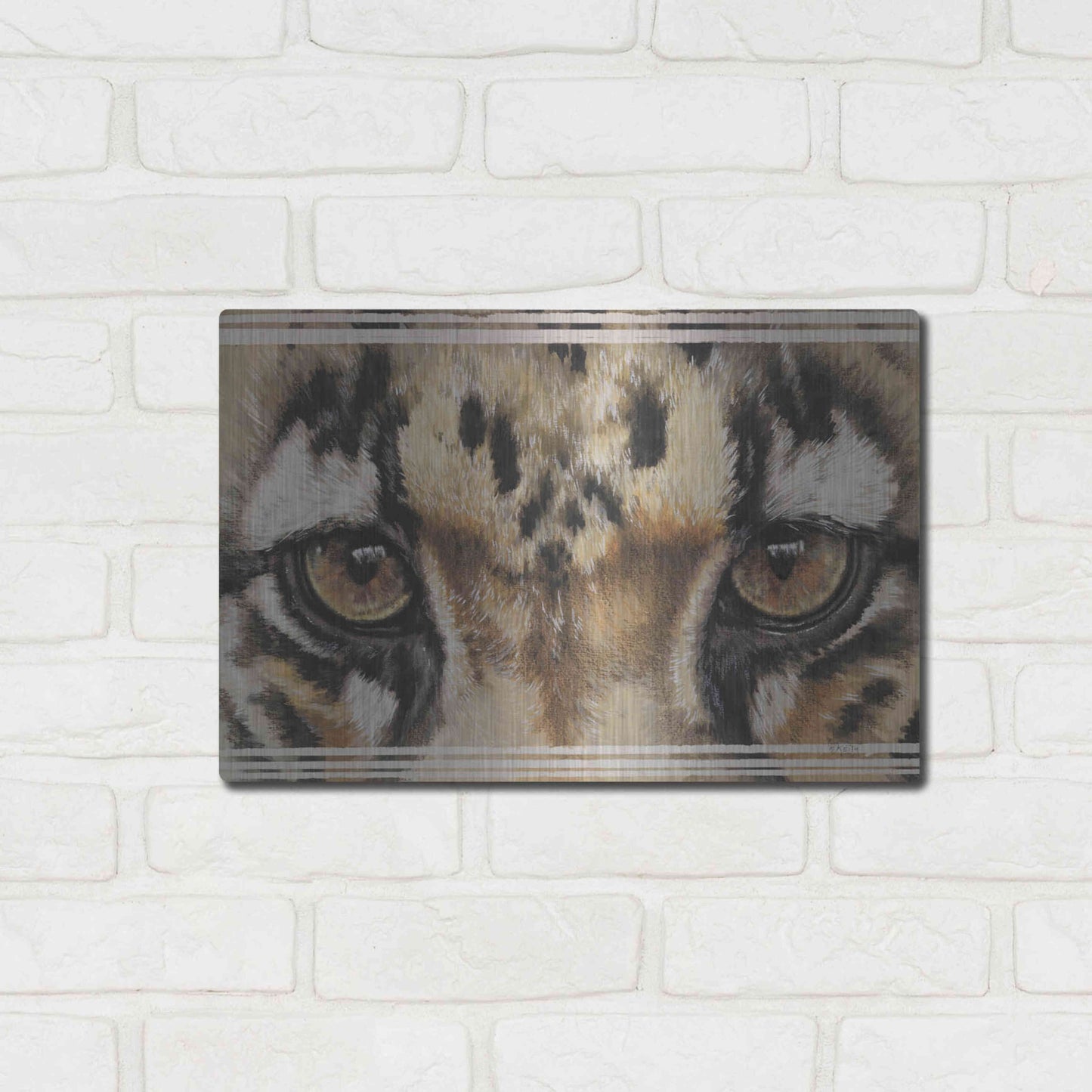 Luxe Metal Art 'Eye-Catching Clouded Leopard' by Barbara Keith, Metal Wall Art,16x12