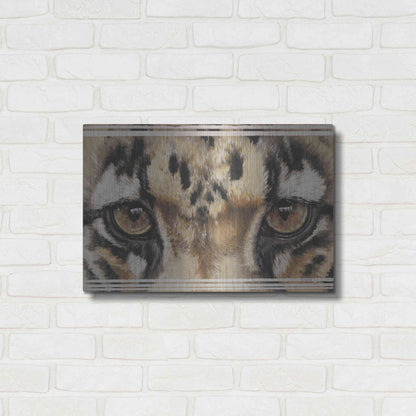 Luxe Metal Art 'Eye-Catching Clouded Leopard' by Barbara Keith, Metal Wall Art,24x16