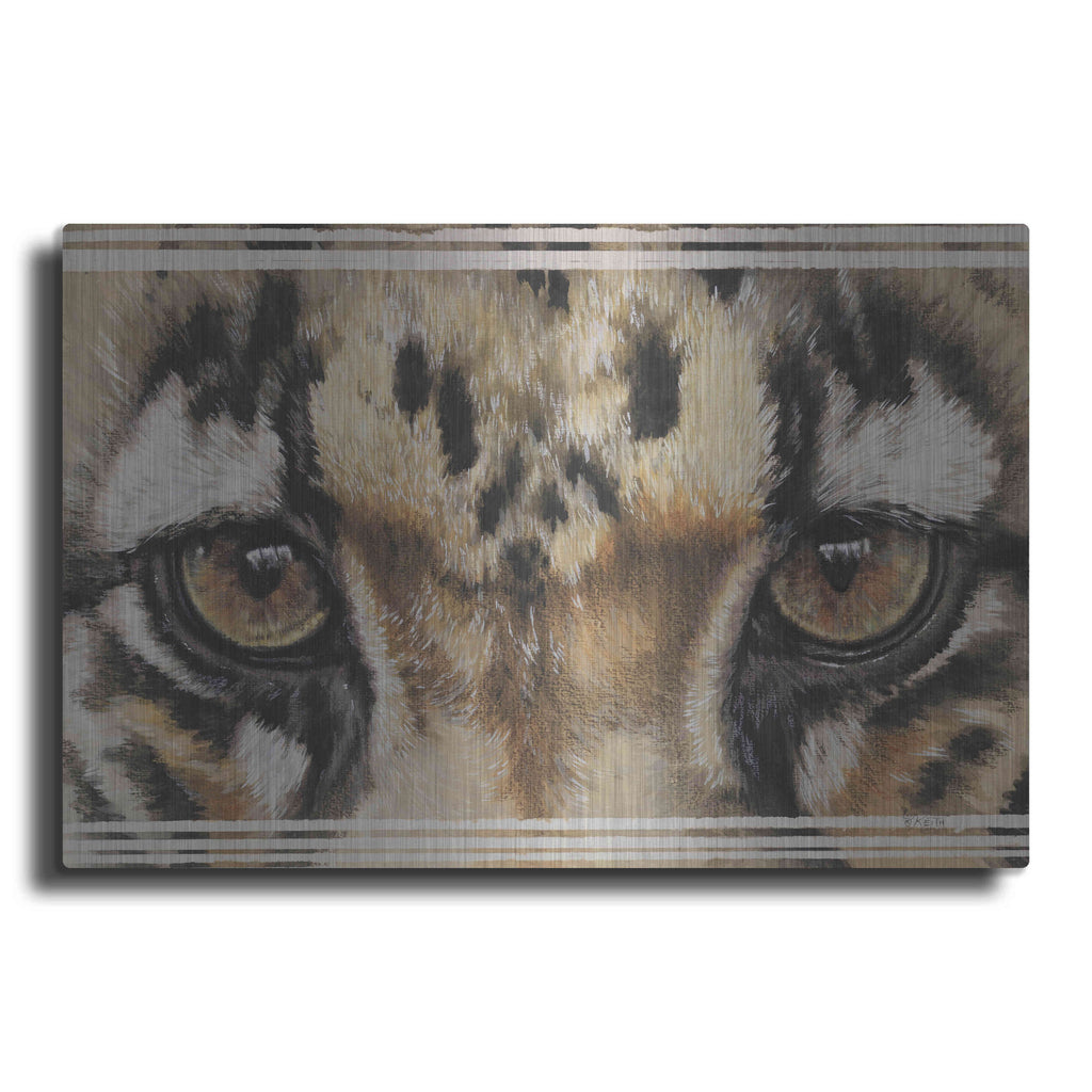 Luxe Metal Art 'Eye-Catching Clouded Leopard' by Barbara Keith, Metal Wall Art