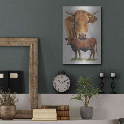 Luxe Metal Art 'Guernsey Cow' by Barbara Keith, Metal Wall Art,12x16