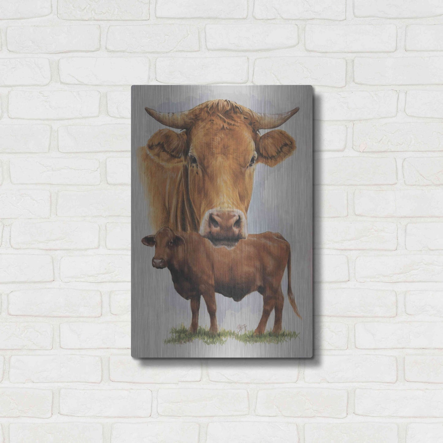 Luxe Metal Art 'Guernsey Cow' by Barbara Keith, Metal Wall Art,16x24
