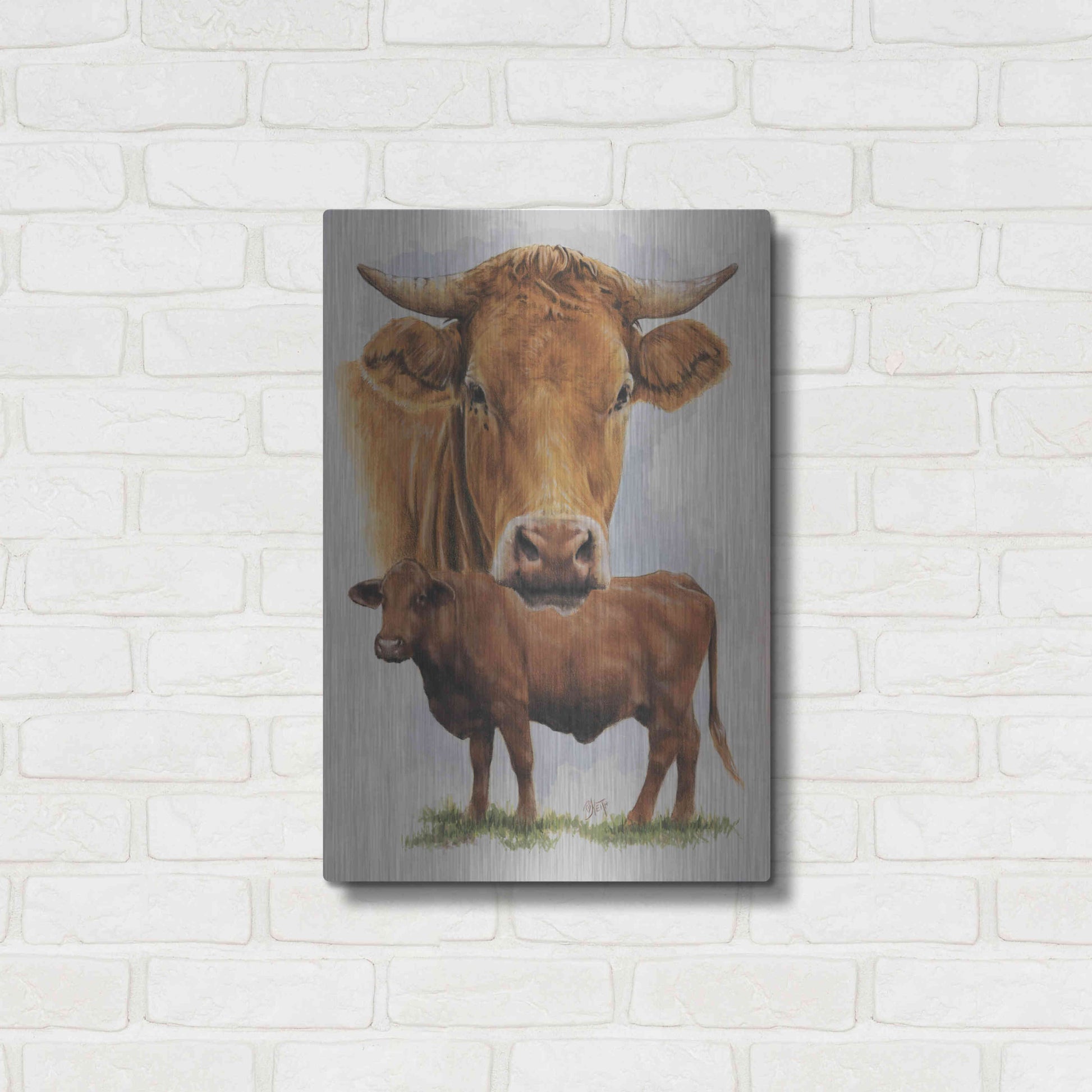 Luxe Metal Art 'Guernsey Cow' by Barbara Keith, Metal Wall Art,16x24