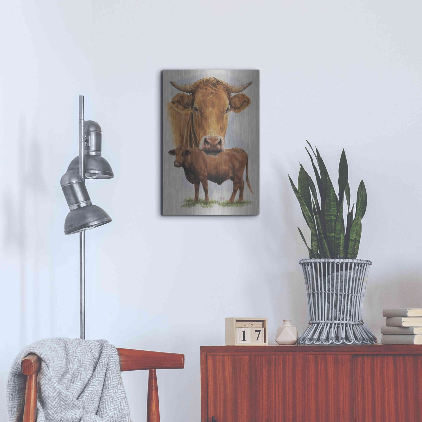 Luxe Metal Art 'Guernsey Cow' by Barbara Keith, Metal Wall Art,16x24
