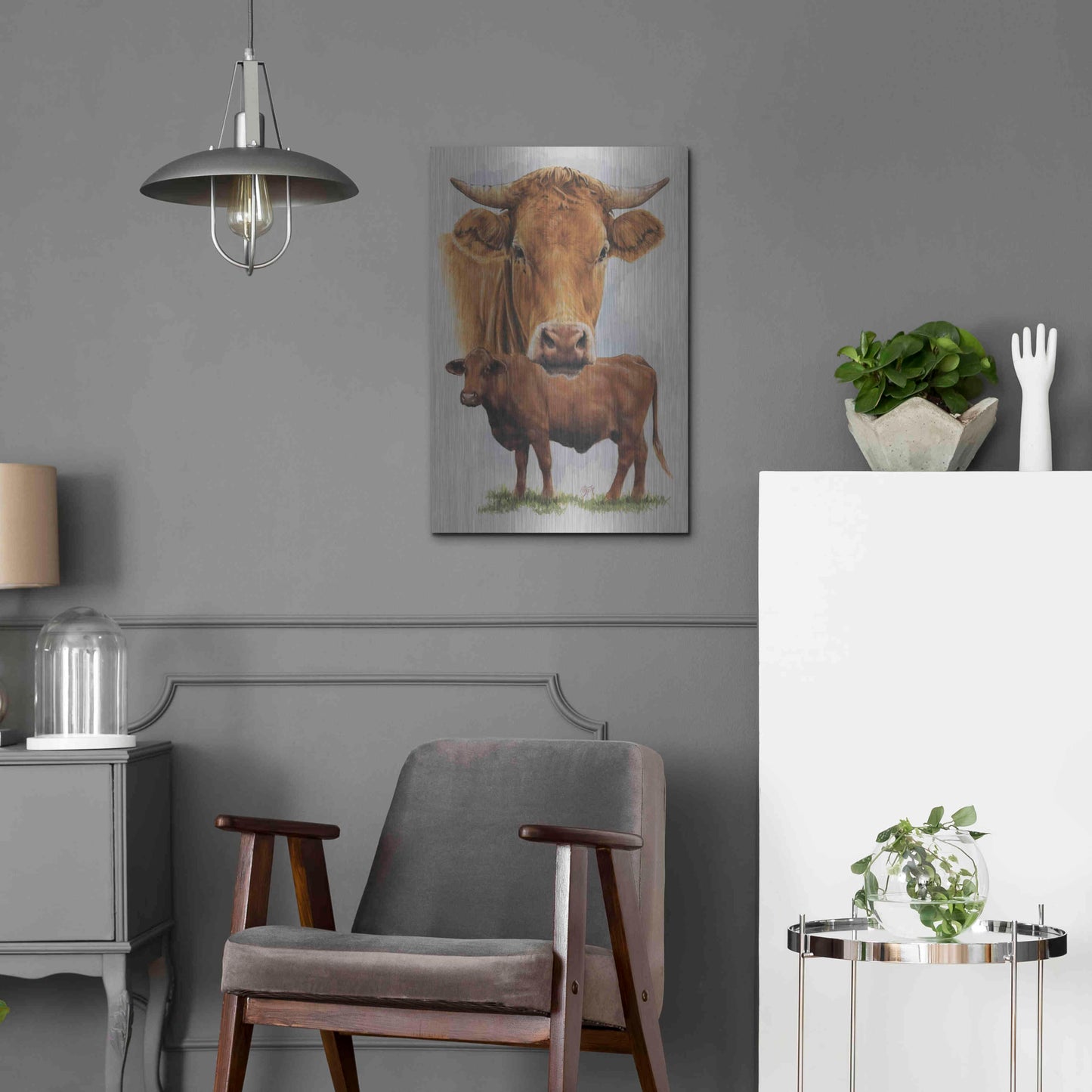 Luxe Metal Art 'Guernsey Cow' by Barbara Keith, Metal Wall Art,16x24