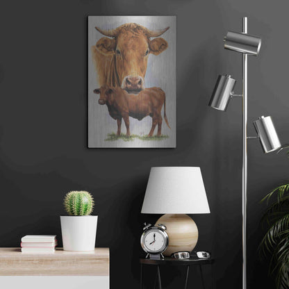 Luxe Metal Art 'Guernsey Cow' by Barbara Keith, Metal Wall Art,16x24